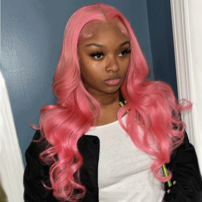 PINK Human Hair Wig