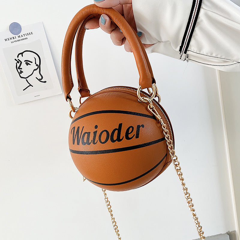 Basketball Shape Handbags and Purses for Women Chain Shoulder Crossbody