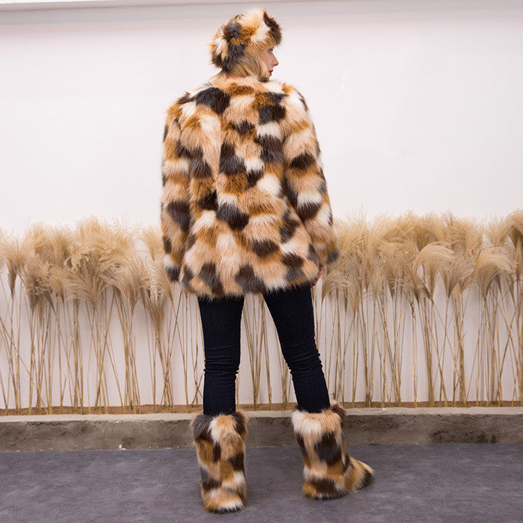 Three-piece Fur Coat For Women Snow Boots